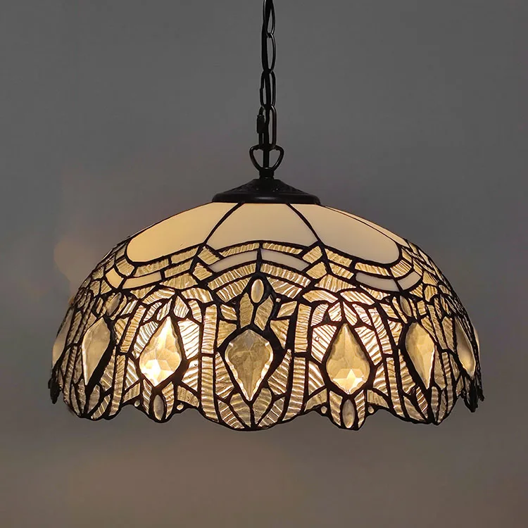 Pendente / Plafon Tiffany 16" Vitral Clássico — Vitral Artesanal