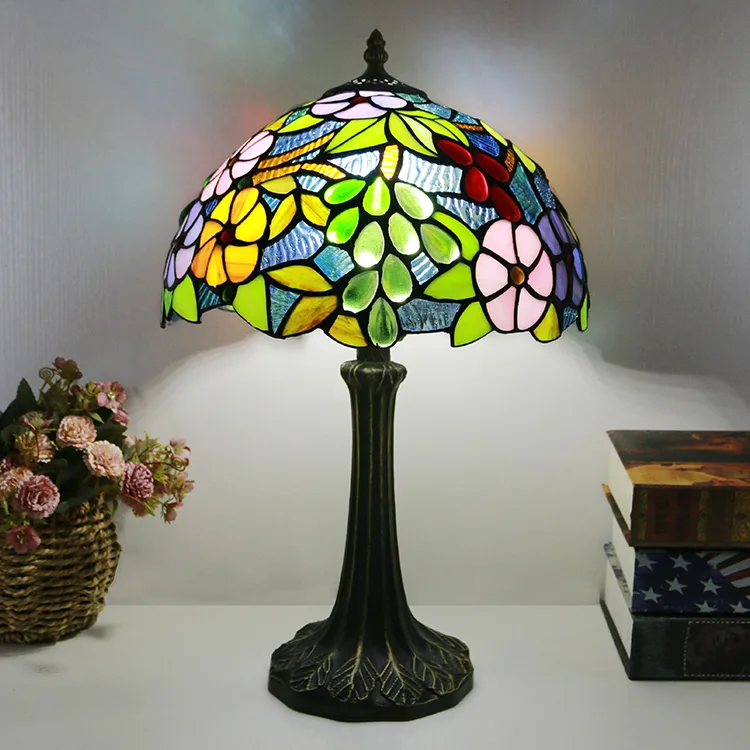 Abajur de Mesa Tiffany 12" Uvas — Vitral Artesanal