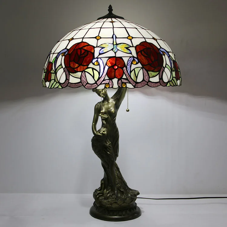 Abajur de Mesa Tiffany 7" Floral — Vitral Artesanal