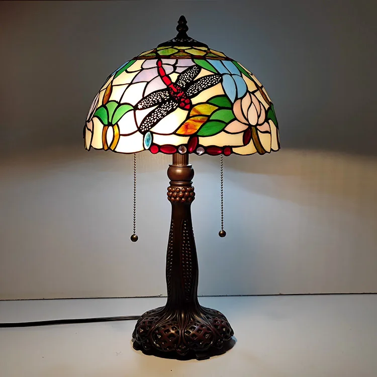 Abajur de Mesa Tiffany 22" Libélula — Vitral Artesanal