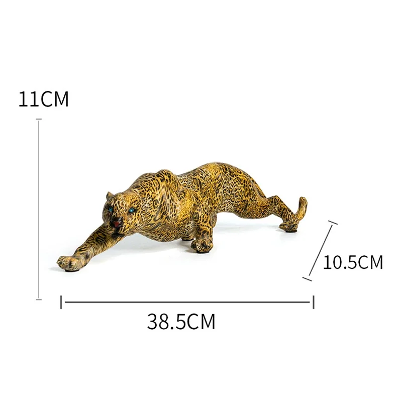Escultura Decorativa Leopardo Elegante em Resina - Estilo Moderno