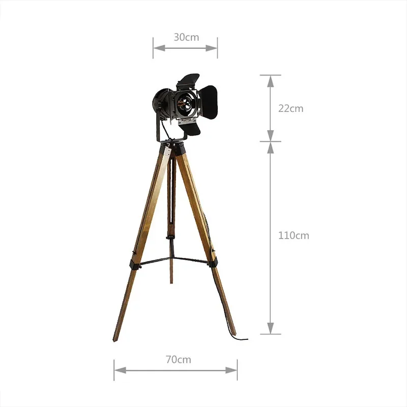 Luminária de Chão Tripé Metal Ajustável Design Slim