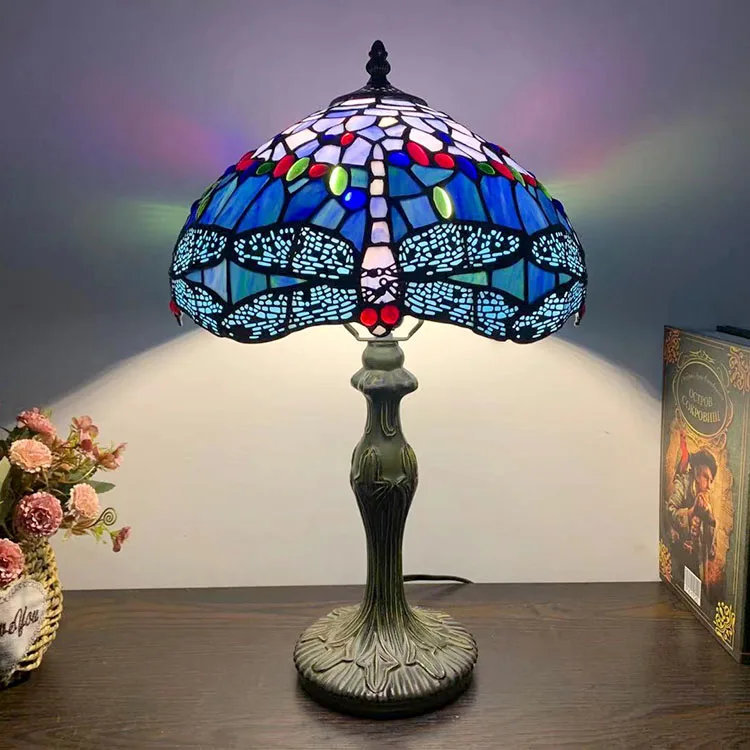 Abajur de Mesa Tiffany Libélula — Vitral Artesanal