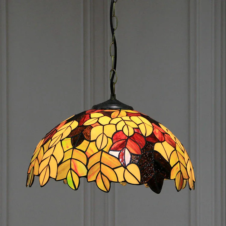 Pendente / Plafon Tiffany 16" Glicínia — Vitral Artesanal
