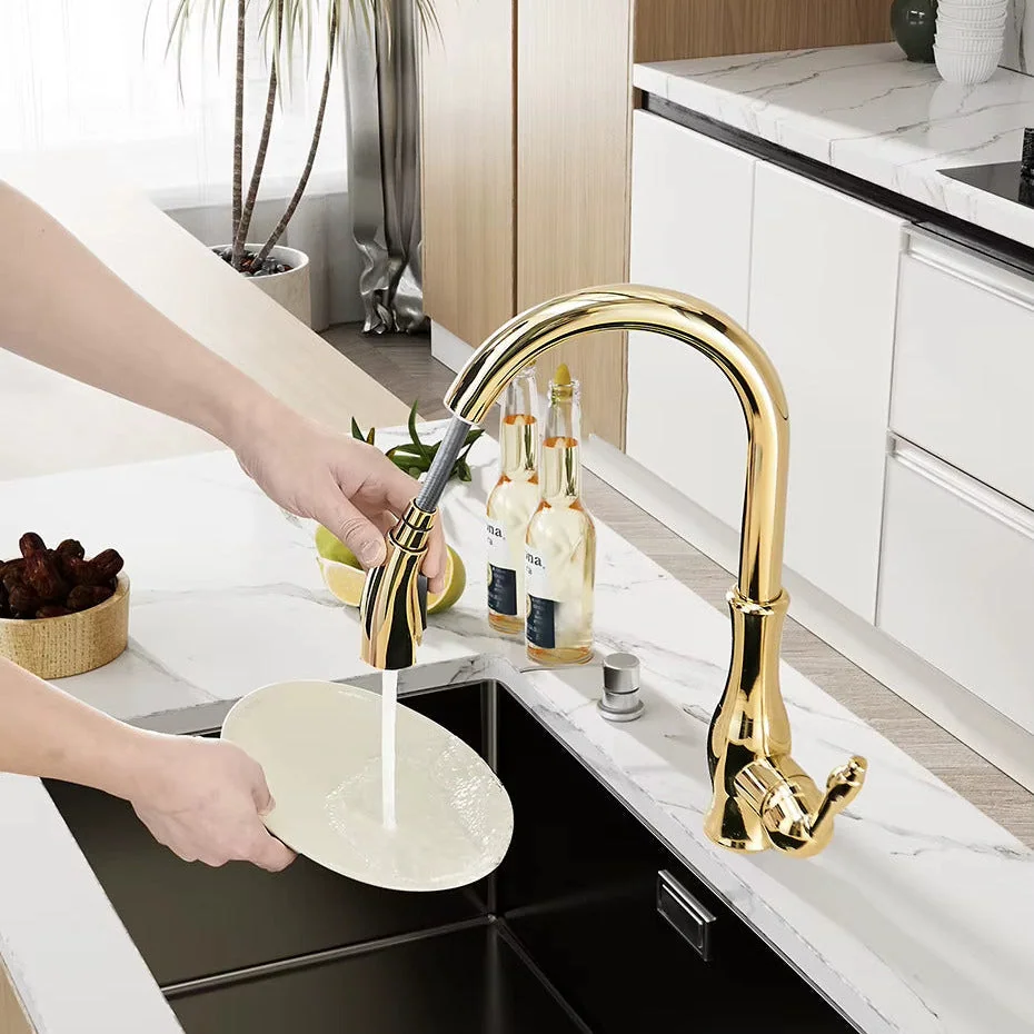 Torneira monocomando de cozinha com ducha extensível em aço inox