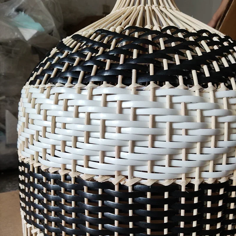 Pendente de Rattan Natural Estilo Vintage