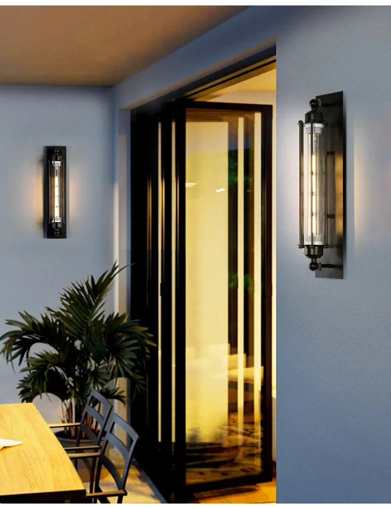 Arandela vintage industrial Soho com grade e lâmpada E27 inclusa