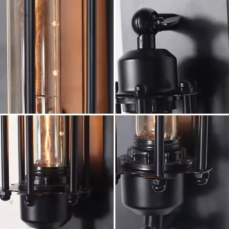 Arandela vintage industrial Soho com grade e lâmpada E27 inclusa