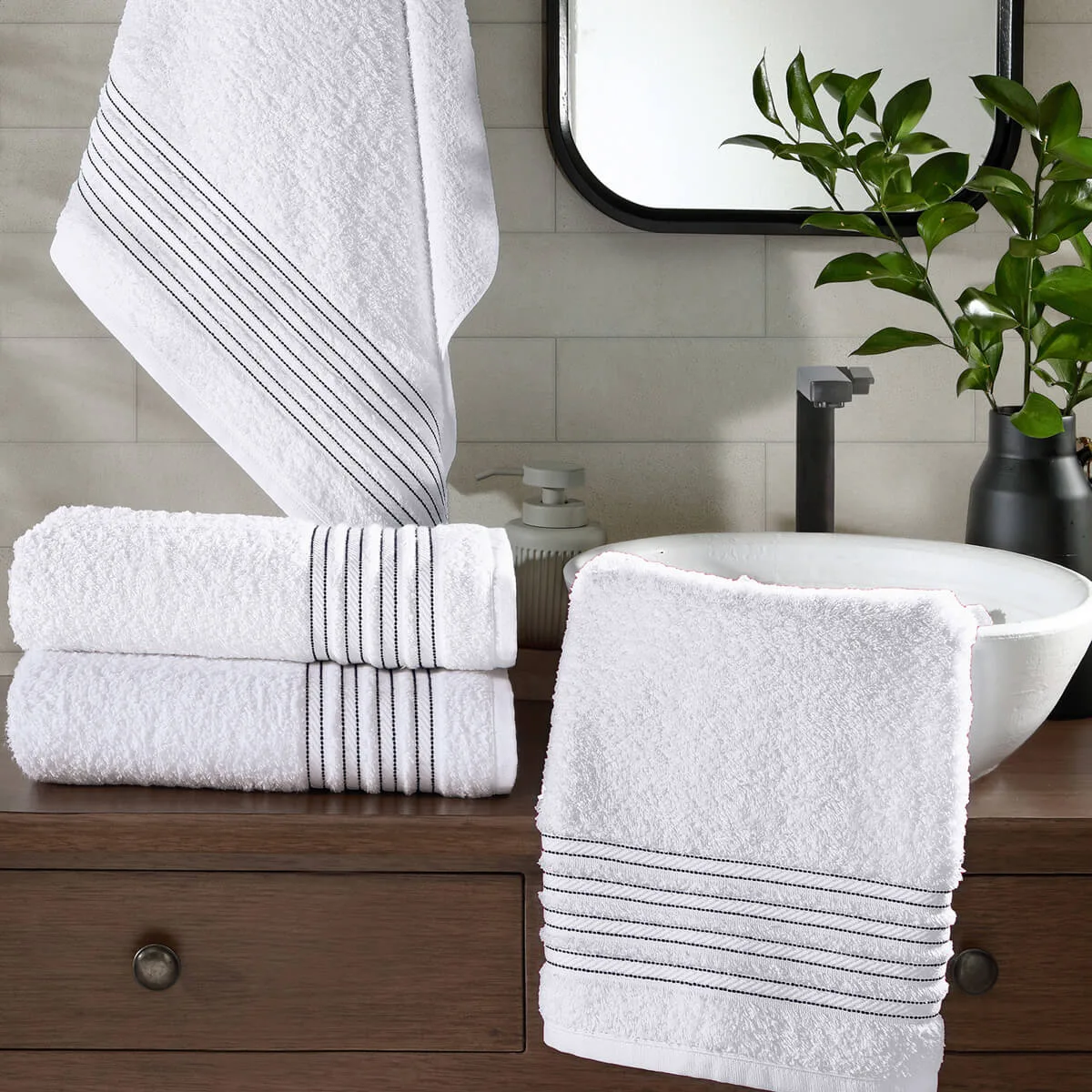 Kit 4 Toalhas de Banho 100% Algodão 380g/m² Liso 70x140cm
