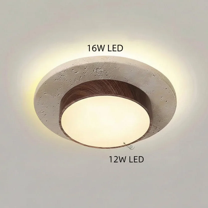Lustre Vittore de Pedra Travertino - Iluminação Aconchegante e Natural