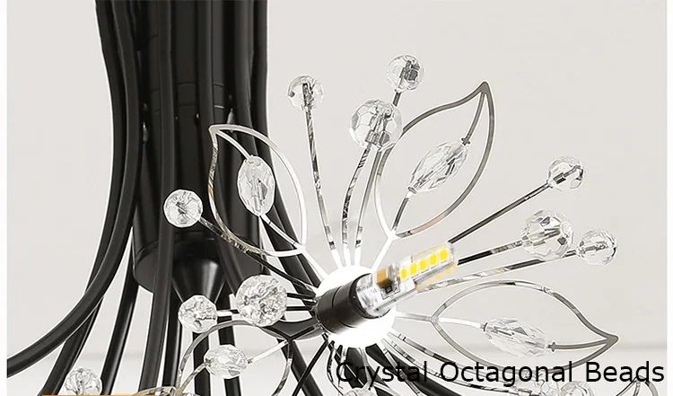 Lustre moderno Buquê Dourado em Metal e Cristais de Acrílico