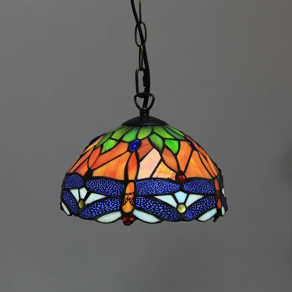 Pendente / Plafon Tiffany 10" Libélula — Vitral Artesanal