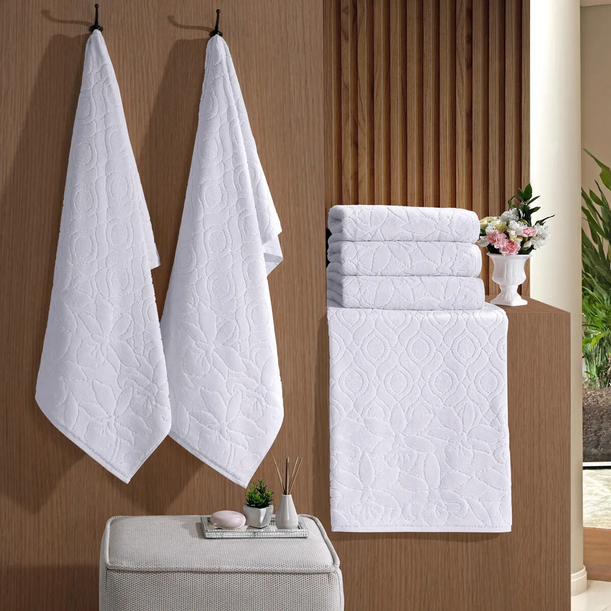 Toalha de Rosto 100% Algodão Toque Macio 50cm x 70cm para Banheiro