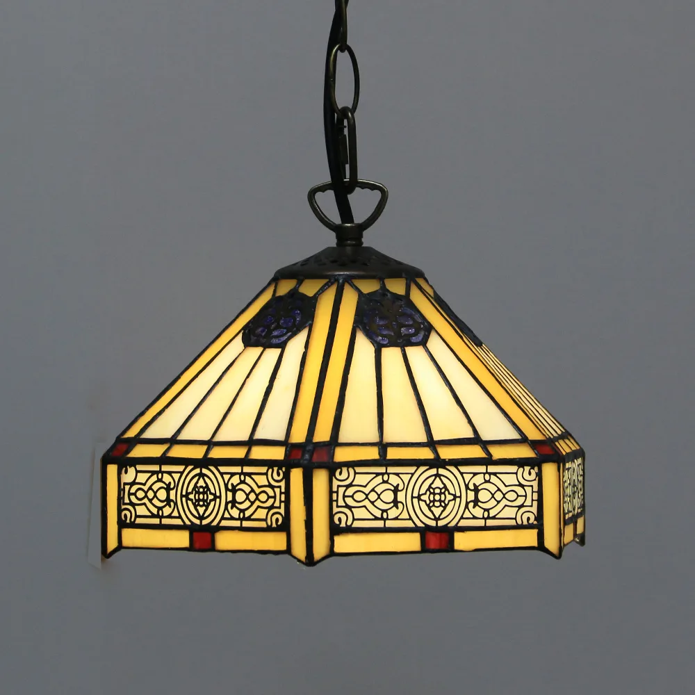 Pendente / Plafon Tiffany 10" Otomano — Vitral Artesanal