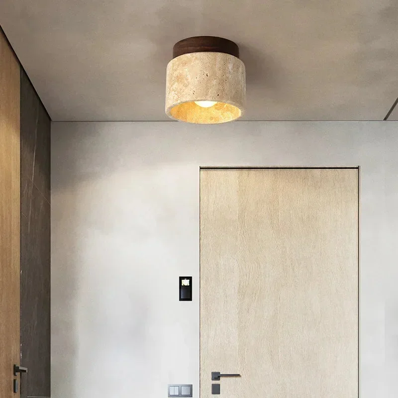 Lustre de Teto Travertino Leme: Elegância Natural para seu Ambiente