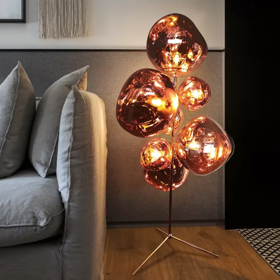 Luminária Chão Lava Vulcânica Design Italiano Policarbonato