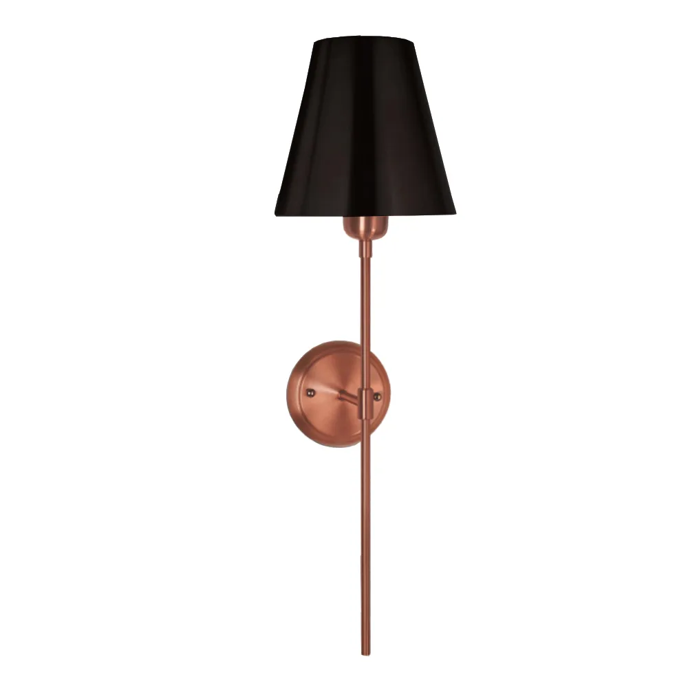 Arandela Cobre com Cúpula Preta Vintage em Alumínio E27
