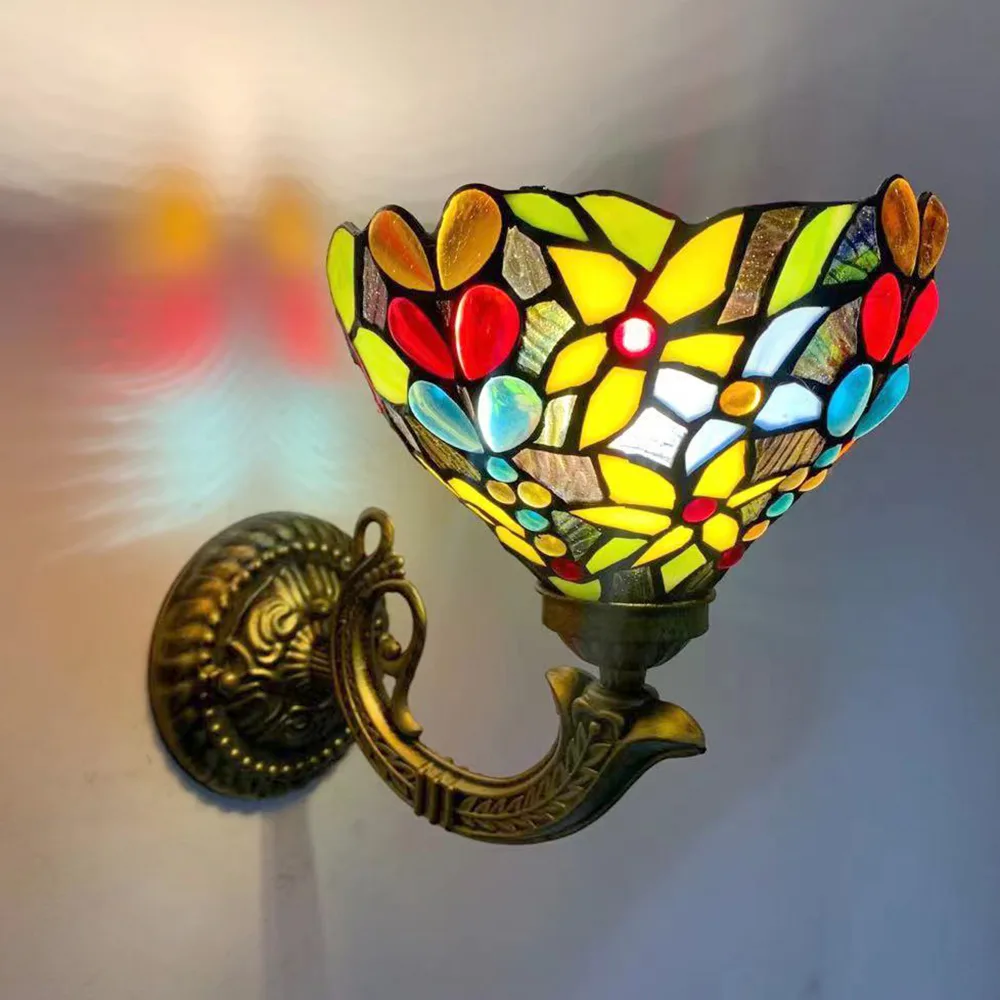 Arandela Tiffany 8" Vitral Clássico — Vitral Artesanal