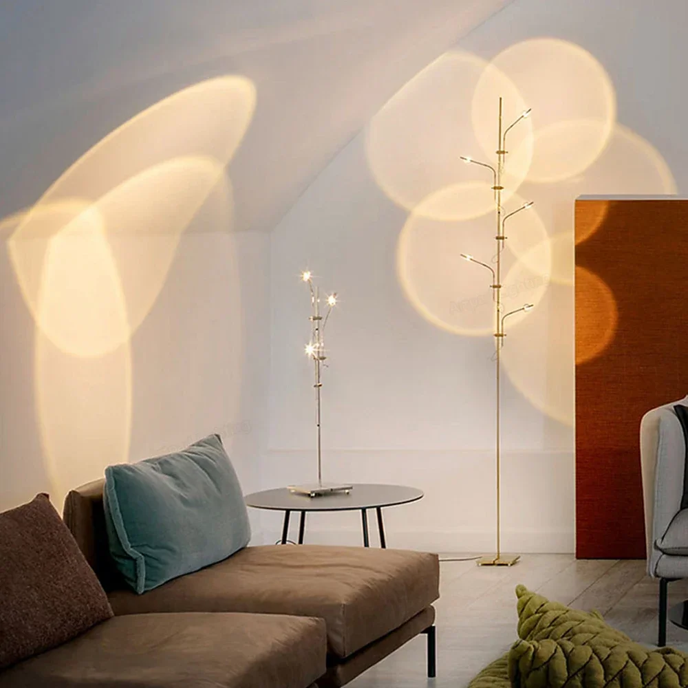 Luminária Chão Arco LED Integrado Ferro Design Moderno
