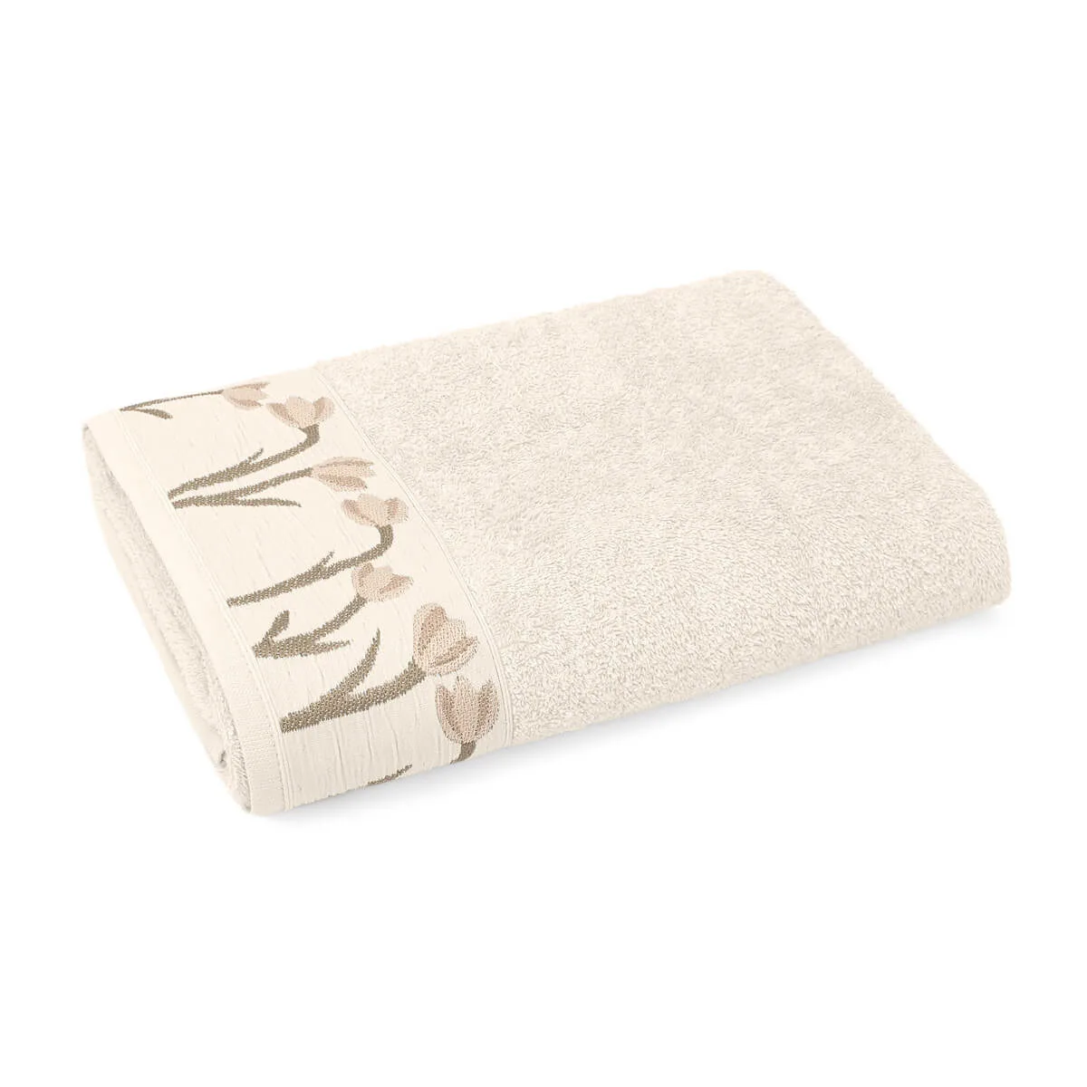 Toalha de Banho Algodão/Poliéster 460g/m² 70x140cm Barra Floral
