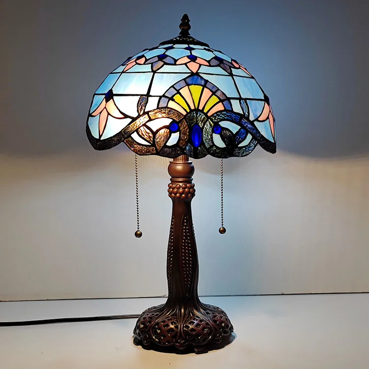 Abajur de Mesa Tiffany 22" Barroco — Vitral Artesanal
