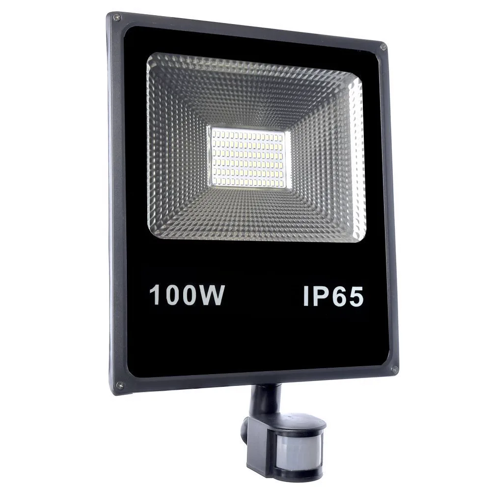 Refletor Holofote LED 100W com Sensor Presença Fotocélula IP66