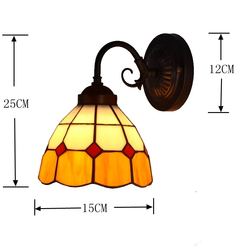 Arandela de Parede Tiffany Vintage com Vidro Vitral Artesanal