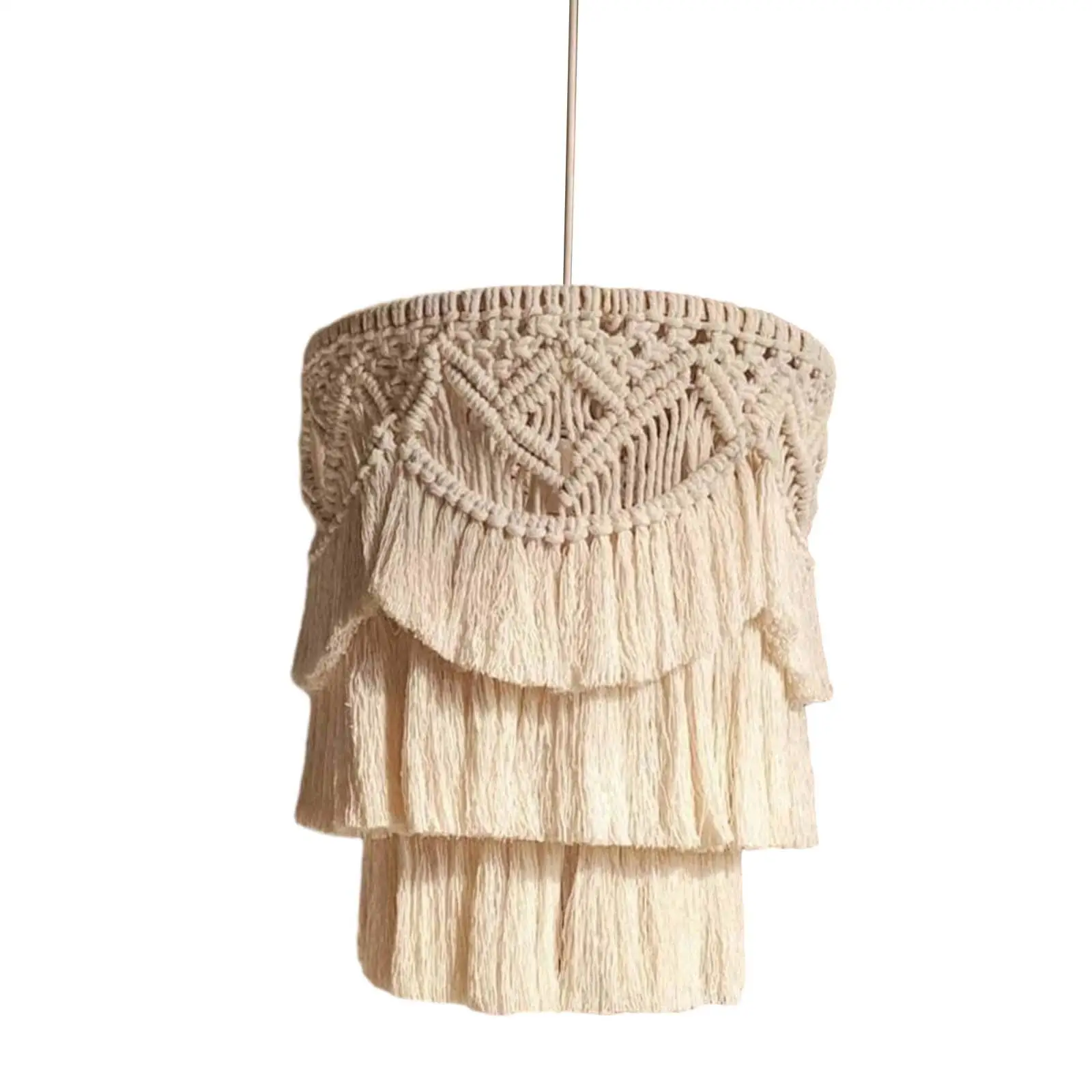 Pendente Boho Artesanal em Macramê Bege