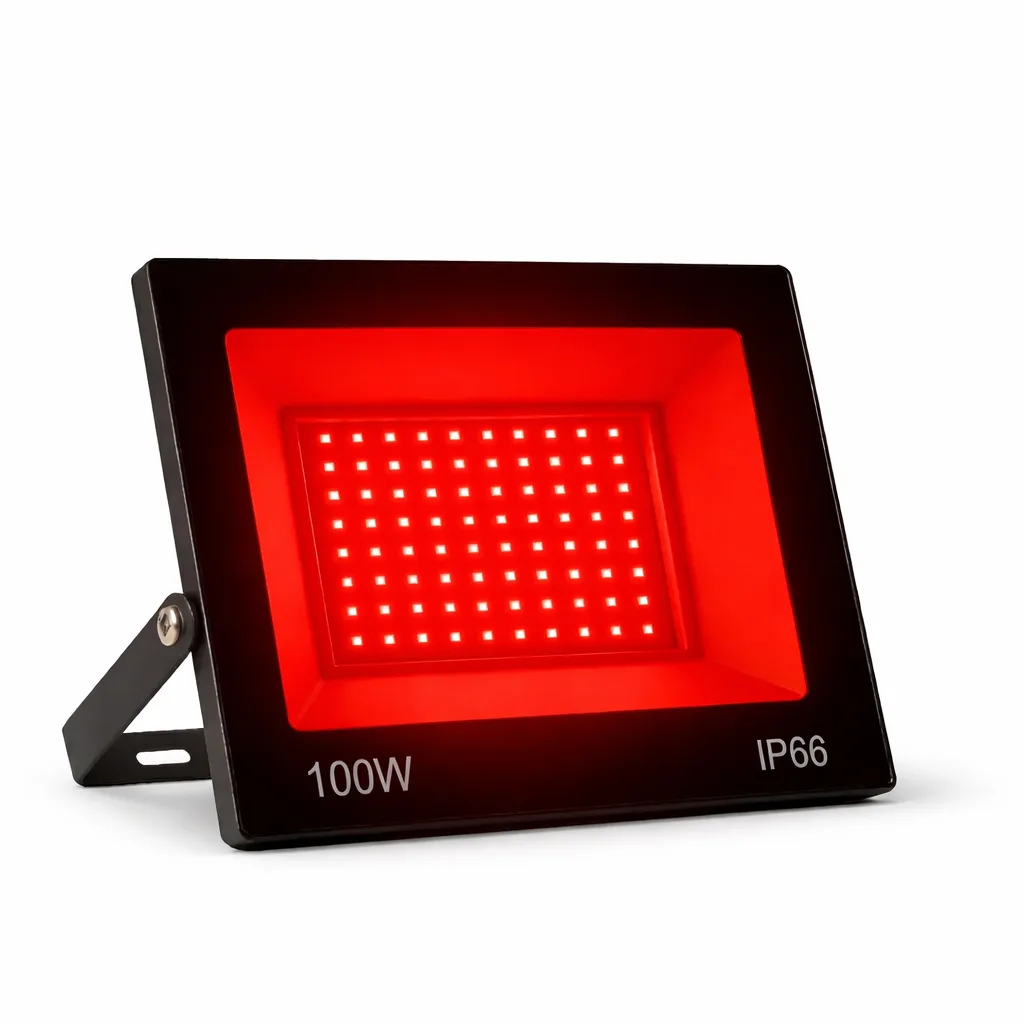 Refletor Holofote LED Decorativo 100W Vermelho Exterior IP66