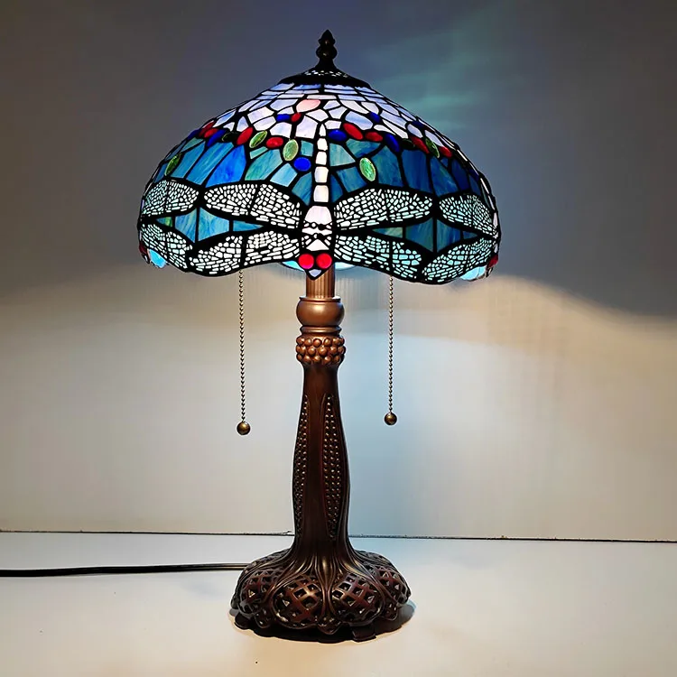 Abajur de Mesa Tiffany 22" Libélula — Vitral Artesanal