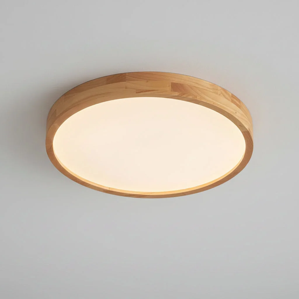 Lustre Plafon de Madeira Slim com LED Integrado Bivolt - Design Moderno