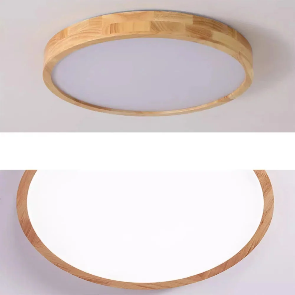 Lustre Plafon de Madeira Slim com LED Integrado Bivolt - Design Moderno