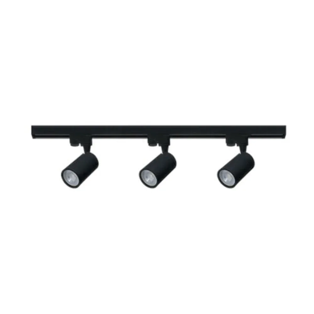 Trilho Eletrificado com 3 Spots LED 10W Bivolt Preto Frio