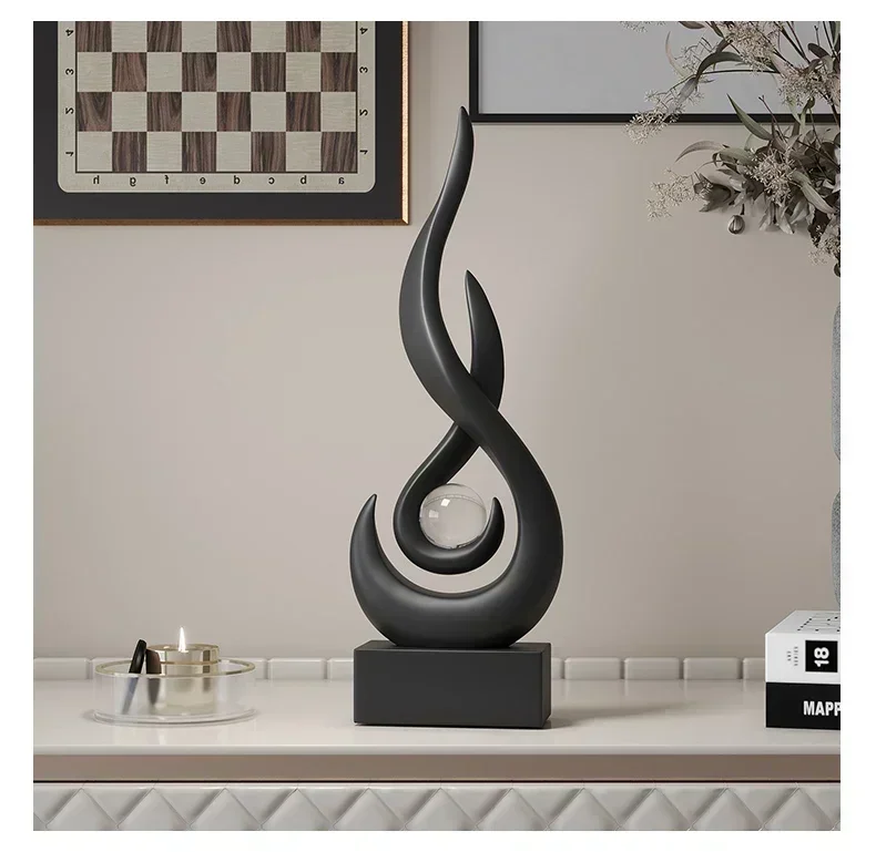 Escultura Decorativa Moderna em Cerâmica Luxo para Mesa e Ambiente
