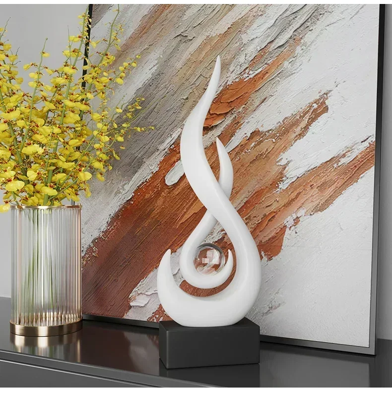 Escultura Decorativa Moderna em Cerâmica Luxo para Mesa e Ambiente