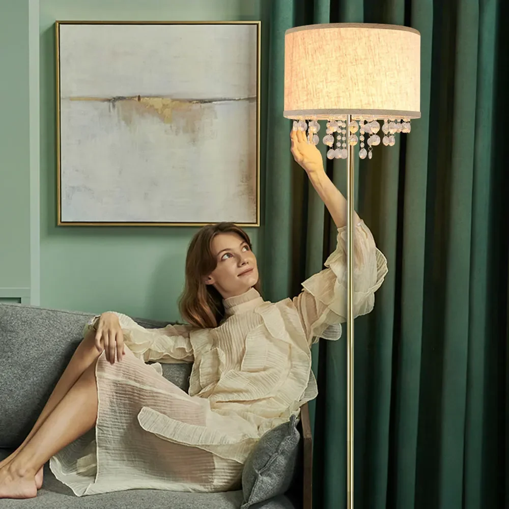 Luminária de Chão Design Escandinavo com Base em Madeira