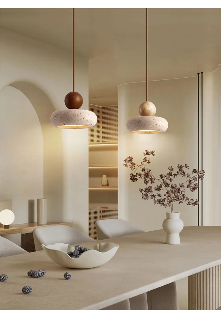 Pendente de Pedra Travertino Sarita: toque de natureza e elegância