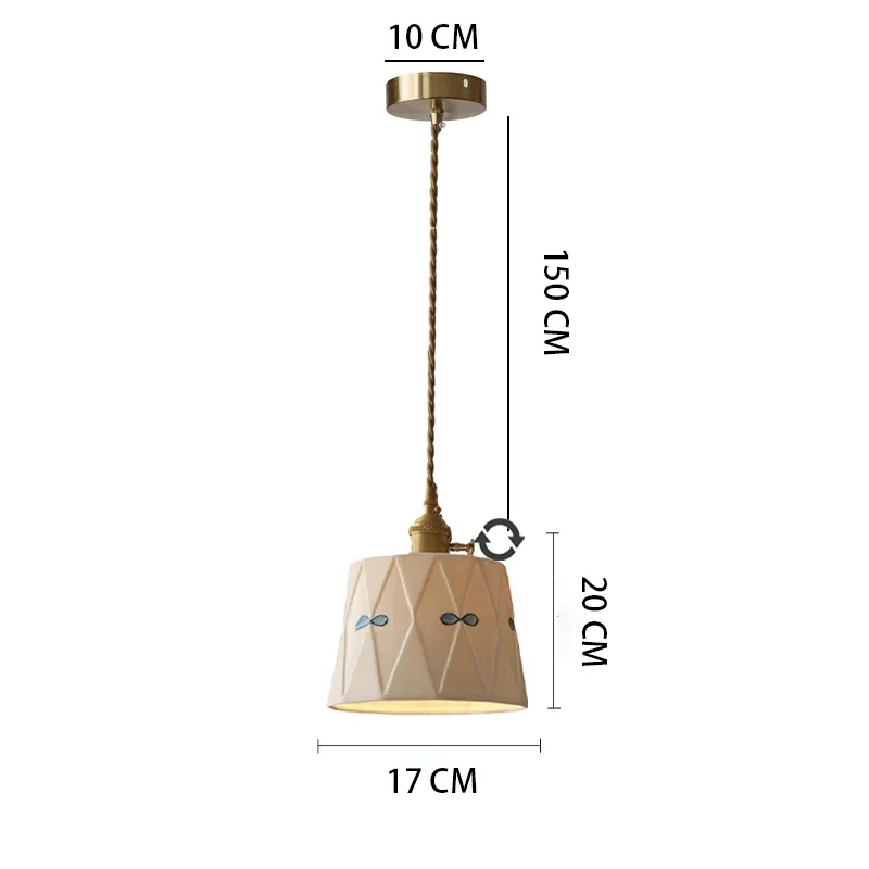 Pendente Cerâmica Madeleine Delicado E27 Bivolt - Decoração Aconchegante