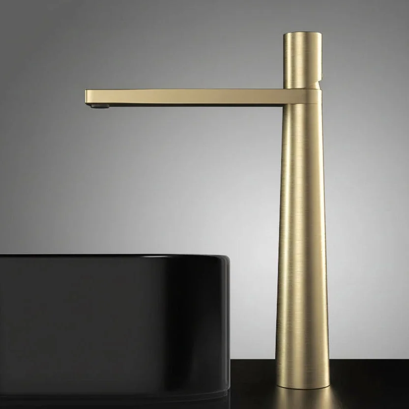 Torneira monocomando linear para banheiro e lavabo em aço inoxidável