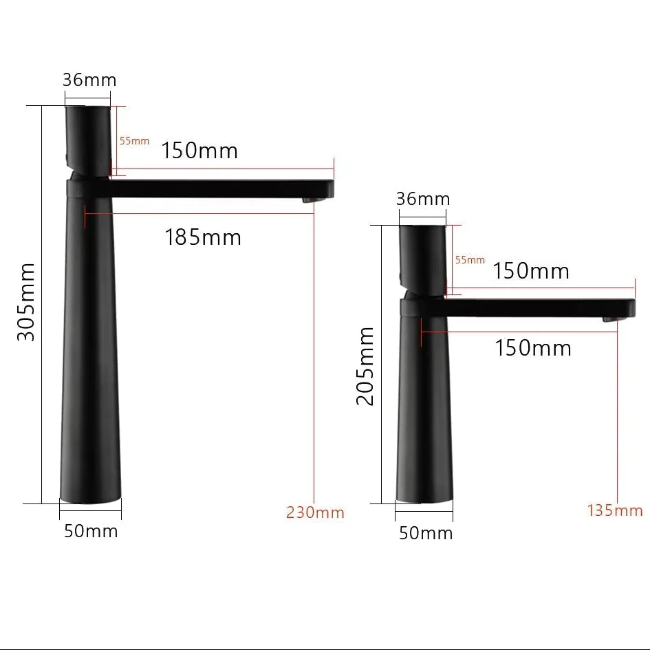 Torneira monocomando linear para banheiro e lavabo em aço inoxidável