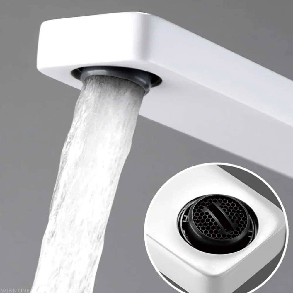 Torneira monocomando linear para banheiro e lavabo em aço inoxidável