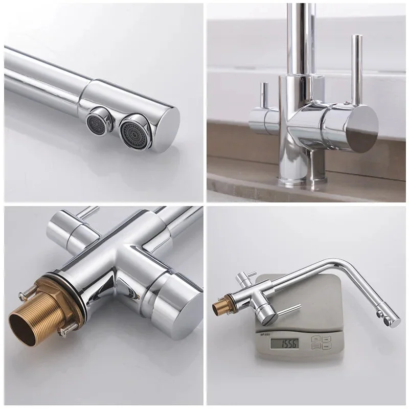 Torneira Monocomando Gourmet para Cozinha e Filtro - Aço Inox 360°