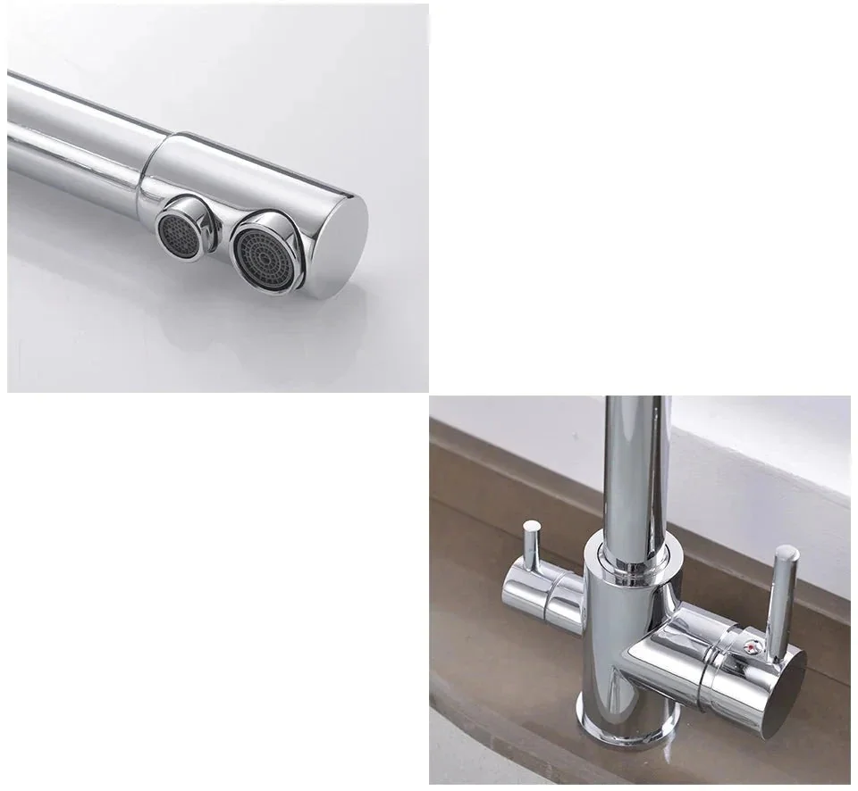 Torneira Monocomando Gourmet para Cozinha e Filtro - Aço Inox 360°
