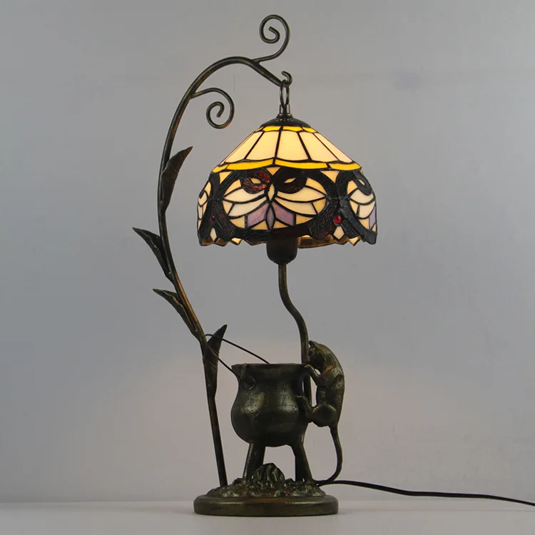 Abajur de Mesa Tiffany Barroco — Vitral Artesanal