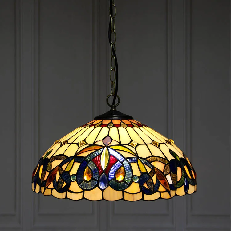Pendente / Plafon Tiffany 16" Vitral Clássico — Vitral Artesanal