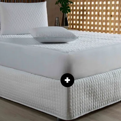 Saia Box Solteiro Matelada + Protetor Impermeável – 2 Peças