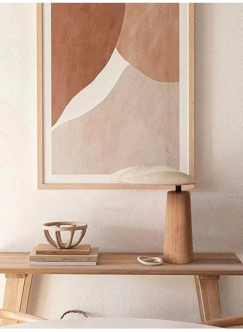 Abajur Japonês Wabi-Sabi em Madeira Maciça LED