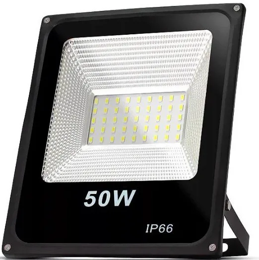 Kit 10 Refletores LED 50W IP66 Branco Frio Compacto Externo
