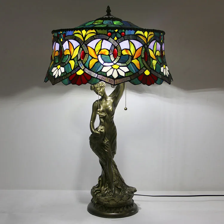 Abajur de Mesa Tiffany 7" Floral — Vitral Artesanal