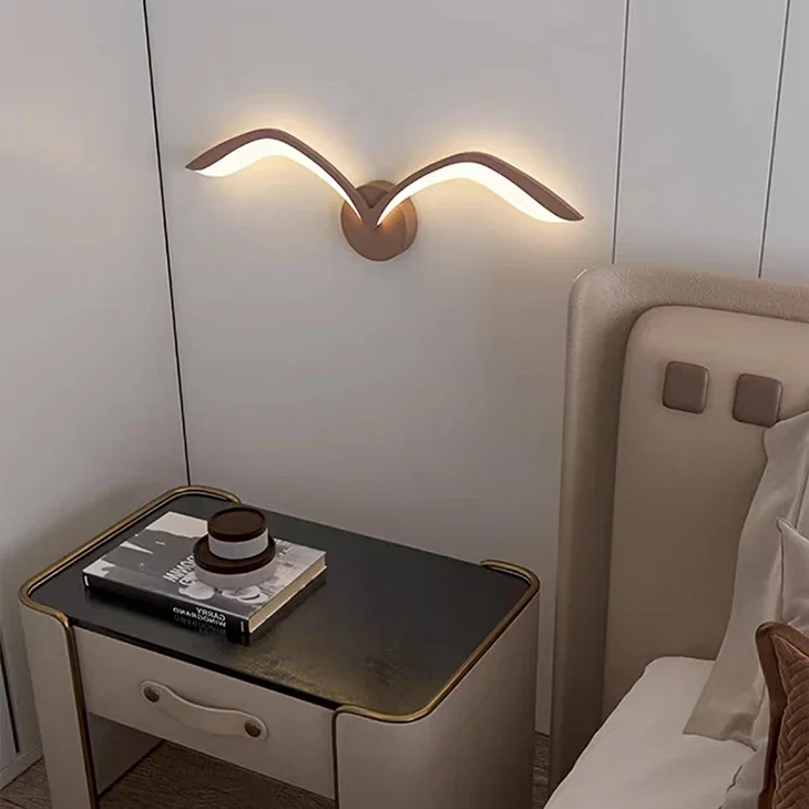 Arandela Pássaro Gaivota LED Moderna - Metal e Acrílico Bivolt